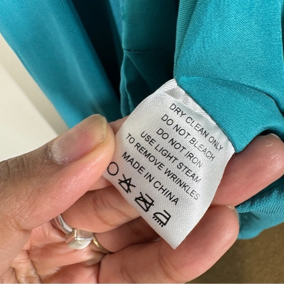 Azazie Blue Teal Wedding Guest Bridesmaid Long Formal Event Dress Missing Size - Picture 7 of 14